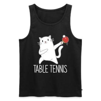 Table Tennis Katze Pingpong Outfit Cat Tischtennis - Débardeur bio Premium Homme - noir - Devant - Michal (187cm)