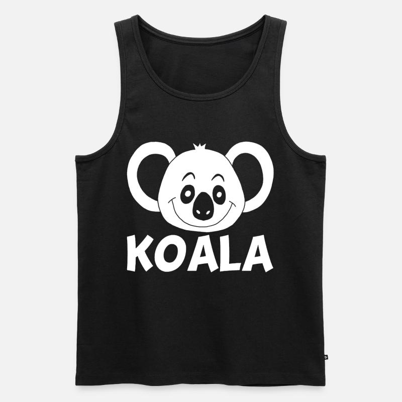 Weißer Koala - Männer Premium Bio Tank Top - Schwarz