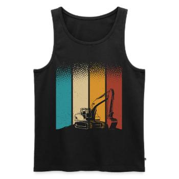 Excavator - Men's Premium Organic Tank Top - black - Front - Michal (187cm)