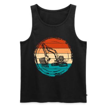 Excavator - Men's Premium Organic Tank Top - black - Front - Michal (187cm)