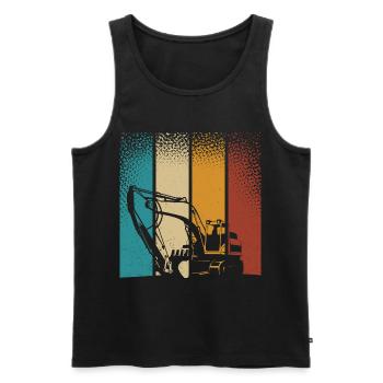 Excavator - Men's Premium Organic Tank Top - black - Front - Michal (187cm)