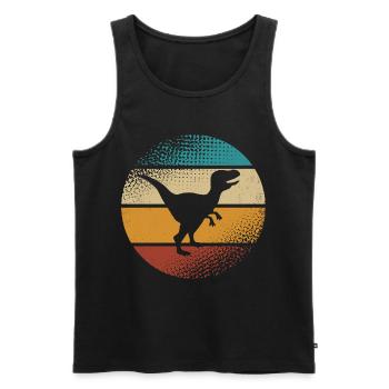Velociraptor Dino Dinosaures - Débardeur bio Premium Homme - noir - Devant - Michal (187cm)