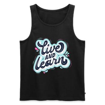 live and learn - Männer Premium Bio Tank Top - Schwarz - Vorne - AI Model Male 178 light (178cm)