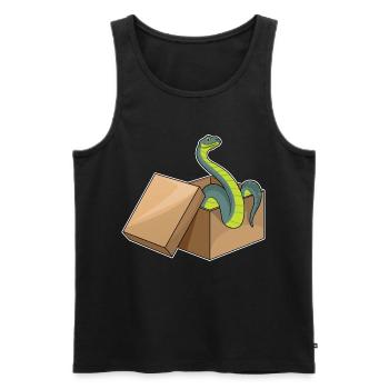 Schlange Karton - Männer Premium Bio Tank Top - Schwarz - Vorne - AI Model Male 178 light (178cm)