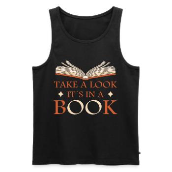 Schau es steht in einem Buch - Männer Premium Bio Tank Top - Schwarz - Vorne - AI Model Male 178 light (178cm)