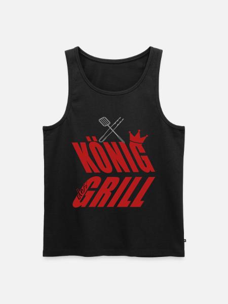 King at the Grill Grill Cutlery - Men's Premium Organic Tank Top - black