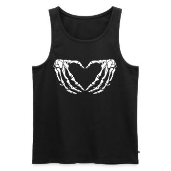 Skelett-Herzhände Illustration - Männer Premium Bio Tank Top - Schwarz - Vorne - Michal (187cm)