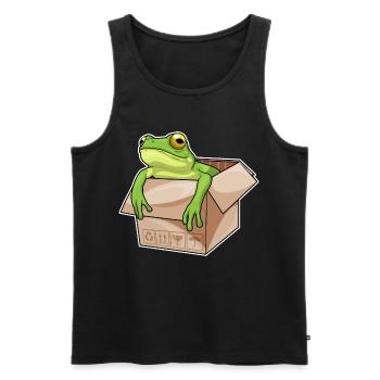 Carton grenouille - Débardeur bio Premium Homme - noir - Devant - AI Model Male 178 light (178cm)