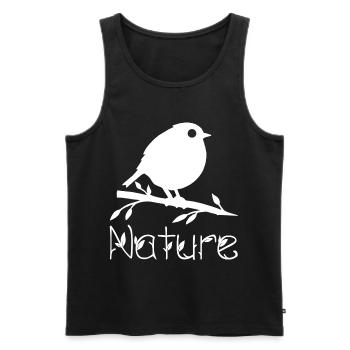 Nature is waking up (white) - Men's Premium Organic Tank Top - black - Front - AI Model Male 178 light (178cm)