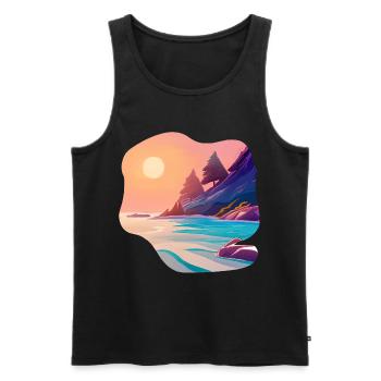 Vacances Sunrise Sea Island - Débardeur bio Premium Homme - noir - Devant - Michal (187cm)