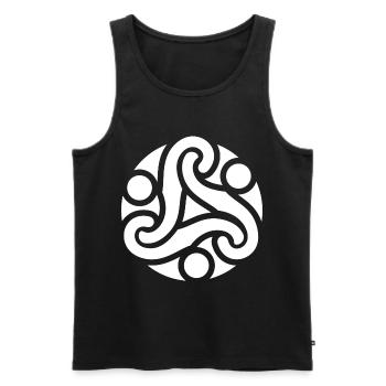Keltisches Schutzsymbol (weiß) - Männer Premium Bio Tank Top - Schwarz - Vorne - AI Model Male 178 light (178cm)