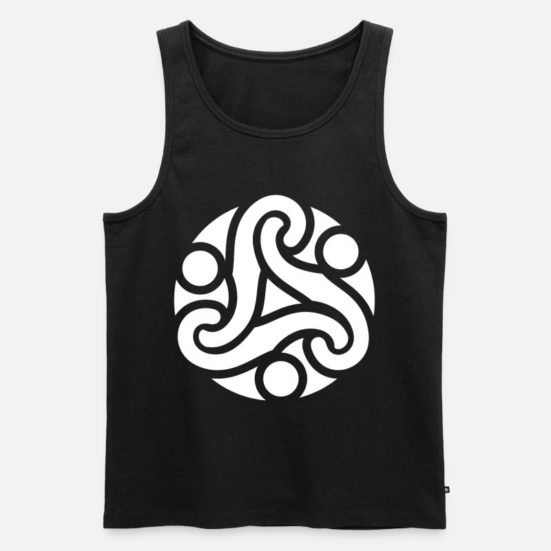 Keltisches Schutzsymbol (weiß) - Männer Premium Bio Tank Top - Schwarz