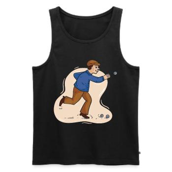 Boules player Boules ball for Bouler Petanque Boule - Men's Premium Organic Tank Top - black - Front - AI Model Male 178 light (178cm)