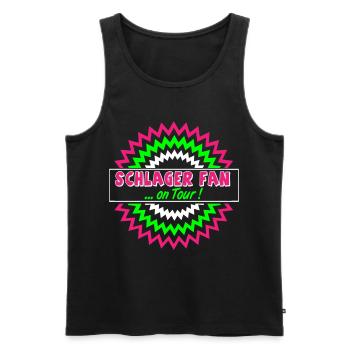 Schlager Party , Schlager Musik , Fan on Tour - Männer Premium Bio Tank Top - Schwarz - Vorne - AI Model Male 178 light (178cm)