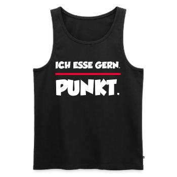 Ich esse gern. Punkt. | Lustiger Spruchshirt - Männer Premium Bio Tank Top - Schwarz - Vorne - Michal (187cm)