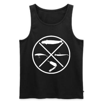 Catfish - Men's Premium Organic Tank Top - black - Front - AI Model Male 178 light (178cm)