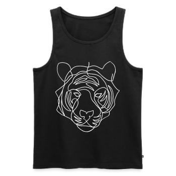 Sketch of the white tiger - Men's Premium Organic Tank Top - black - Front - AI Model Male 178 light (178cm)
