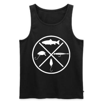 Trout lures - Men's Premium Organic Tank Top - black - Front - AI Model Male 178 light (178cm)