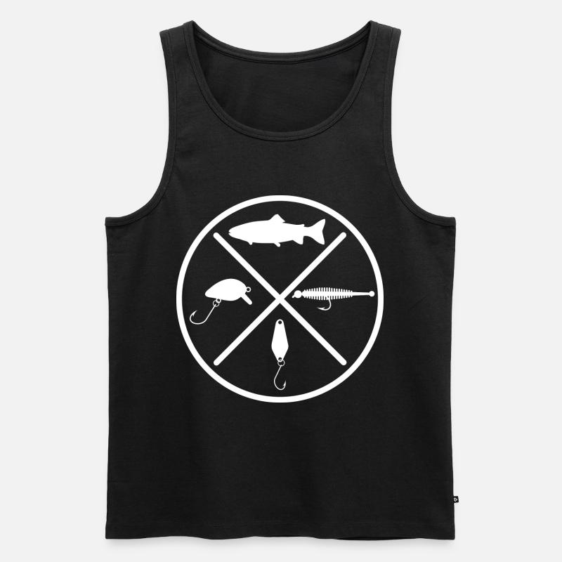 Forelle Kunstköder - Männer Premium Bio Tank Top - Schwarz