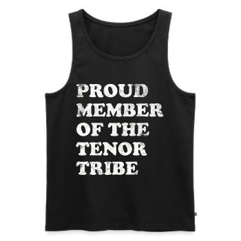 Proud Member of the Tenor Tribe - weiss - Männer Premium Bio Tank Top - Schwarz - Vorne - Michal (187cm)