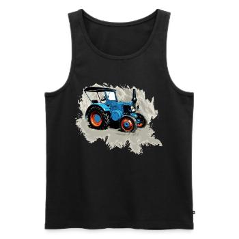 Traktor Lanz - Männer Premium Bio Tank Top - Schwarz - Vorne - AI Model Male 178 light (178cm)