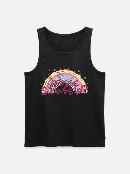 Grosse Schwester Familie Geburt - Männer Premium Bio Tank Top - Schwarz