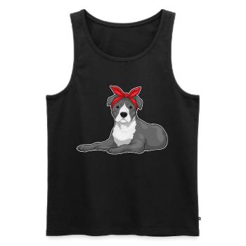 Arc de cheveux de pitbull - Débardeur bio Premium Homme - noir - Devant - Michal (187cm)