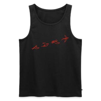 The flight of the red bird - Men's Premium Organic Tank Top - black - Front - AI Model Male 178 light (178cm)