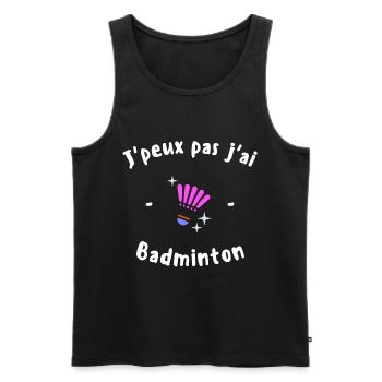 J Peux pas j ai Badminton - Débardeur bio Premium Homme - noir - Devant - Michal (187cm)