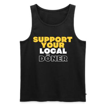 Döner Kebab Dönerliebhaber - Männer Premium Bio Tank Top - Schwarz - Vorne - Michal (187cm)