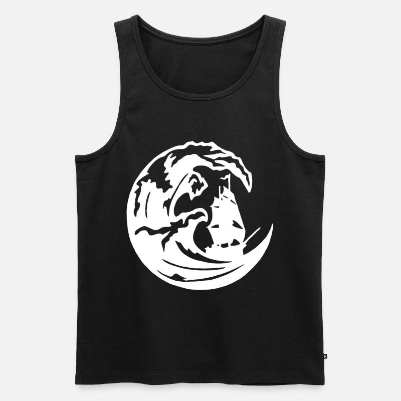 The Great White Wave - Men's Premium Organic Tank Top - black