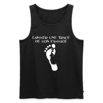 Laisser une trace de son passage (blanc) - Débardeur bio Premium Homme - noir - Devant - Michal (187cm)
