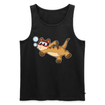 Erdmännchen Taucher Schwimmbrille Tauchen - Männer Premium Bio Tank Top - Schwarz - Vorne - Michal (187cm)