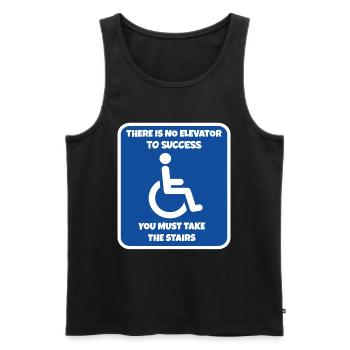 Il n’y a pas d’ascenseur vers le succès. L’humour en fauteuil roulant # - Débardeur bio Premium Homme - noir - Devant - Michal (187cm)