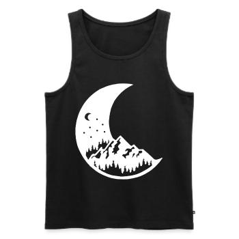 The moon and the white mountain - Men's Premium Organic Tank Top - black - Front - Michal (187cm)