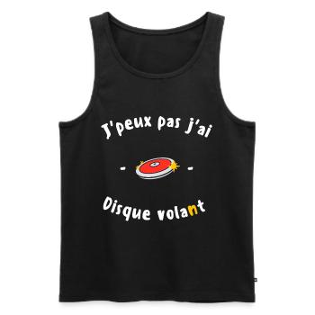 J peux pas j ai Disque volant - Débardeur bio Premium Homme - noir - Devant - Michal (187cm)