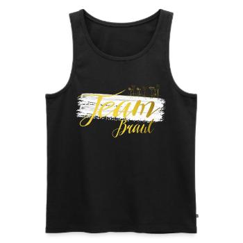 Team Braut JGA Gold Cocktail Design - Männer Premium Bio Tank Top - Schwarz - Vorne - Michal (187cm)