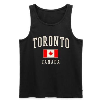Toronto Canada Flag Vintage Print - Men's Premium Organic Tank Top - black - Front - AI Model Male 178 light (178cm)