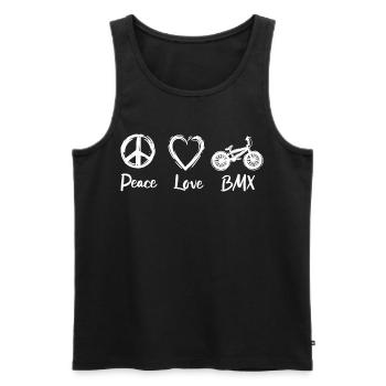 Peace Love BMX - Débardeur bio Premium Homme - noir - Devant - AI Model Male 178 light (178cm)