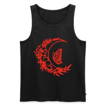 Mondblumen (rot) - Männer Premium Bio Tank Top - Schwarz - Vorne - AI Model Male 178 light (178cm)
