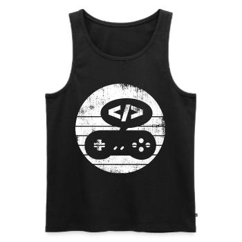 Spieleentwickler - Männer Premium Bio Tank Top - Schwarz - Vorne - AI Model Male 178 light (178cm)