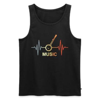 Music Heart palpitations - Men's Premium Organic Tank Top - black - Front - Michal (187cm)