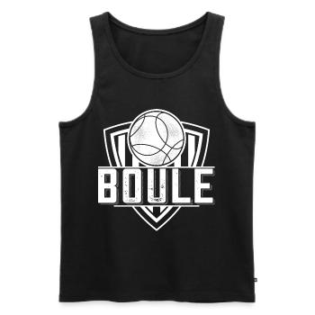 Boule boule boules pour bouler pétanque - Débardeur bio Premium Homme - noir - Devant - AI Model Male 178 light (178cm)