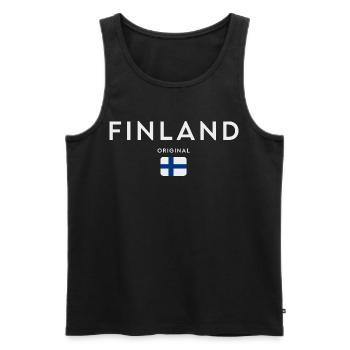 Flagge von Finnland, finnischer Stolz - Männer Premium Bio Tank Top - Schwarz - Vorne - AI Model Male 178 light (178cm)