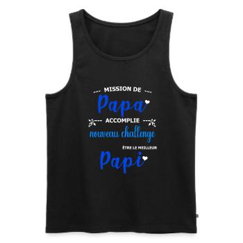 Mission de papa accomplie nouveau challenge être  - Débardeur bio Premium Homme - noir - Devant - Michal (187cm)