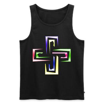 Neon Prism Frames abstraktes Logo - Männer Premium Bio Tank Top - Schwarz - Vorne - AI Model Male 178 light (178cm)
