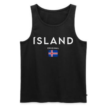 Flagge von Island, Isländischer Stolz - Männer Premium Bio Tank Top - Schwarz - Vorne - AI Model Male 178 light (178cm)