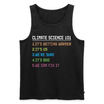 Science March Earth Day Climate Change Scientists - Men's Premium Organic Tank Top - black - Front - AI Model Male 178 light (178cm)