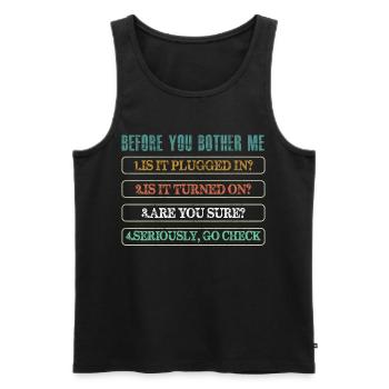 Technischer Support für Informationstechnologie - Männer Premium Bio Tank Top - Schwarz - Vorne - AI Model Male 178 light (178cm)
