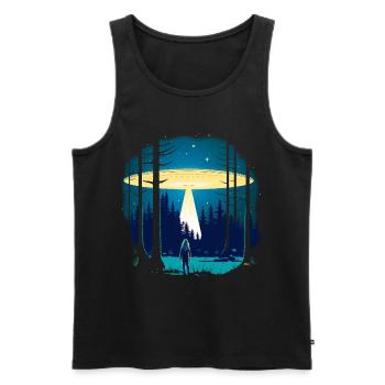 Fliegende Untertasse - Männer Premium Bio Tank Top - Schwarz - Vorne - AI Model Male 178 light (178cm)